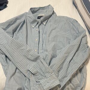 Jos. A. Bank Light Blue and White Plaid Button-Down Shirt